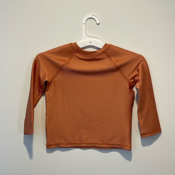 Little Co. by Lauren Conrad Boys Swim Long Sleeve Rashguard Orange Size 3T NWOT - Picture 2 of 4
